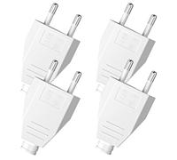 4 piezas enchufe europeo plano, enchufe eléctrico macho 250 V 2,5 A, enchufe Euro Schuko enchufe de alimentación doméstica decorativo para empotrar o reemplazar (blanco)