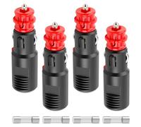 4 Piezas Enchufe Mechero 12V 24V, Enchufe de Encendedor Con Fusible de 10A Conector Macho para Mechero de Coche para Automóviles Motocicletas Camiones Barcos Motos Cigarillo