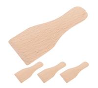 4 Piezas Espátula Pequeña de Madera para Cocina, Robusta