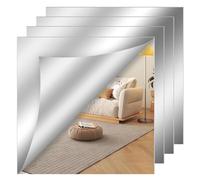4 Piezas Espejo Adhesivo 30 X 30 Cm Espejos De Pared AcríLico Espejos Adhesivos Espejos Adhesivos De Pared Espejo Adhesivo Puerta Armario Espejos Sin Marco Adecuado Para Dormitorio, SalóN, Pasillo