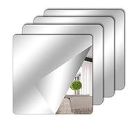 4 Piezas Espejos Autoadhesivos 15 x 15 cm, espejos acrílicos para la escuela, hojas de espejo flexibles, pegatinas de espejo para pared, escuela, hogar, sala de estar, baño, dormitorio, decoración