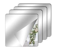 4 Piezas Espejos Autoadhesivos 20 x 20 cm, espejos acrílicos para la escuela, hojas de espejo flexibles, pegatinas de espejo para pared, escuela, hogar, sala de estar, baño, dormitorio, decoración