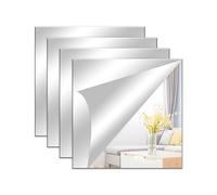 4 Piezas Espejos Decorativos de Pared, Acrílico Espejo Baño, Espejos Adhesivos Decorativo de Pared, Espejos para Puertas Recibidor Sin Marco Armario Habitacion Dormitorio Decoracion Hogar