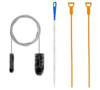 4 Piezas Espiral Desatascar Desagües,Espiral Limpieza Tubos Acero Inoxidable con Doble Cabezal y Cepillo,Cepillo Flexible Limpieza Desagües,Espiral Limpieza Tubos,para Cocina