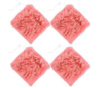 4 Piezas Esponja Exfoliante Corporal de Lufa Naranja | Malla de Tela, Forma de Bola, Genera Espuma Abundante, Sujeta Jabón, Limpieza Delicada para Adultos