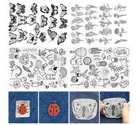 4 Piezas Estabilizador Soluble en Agua Bordado, Estabilizador Soluble en Agua Bordado Estabilizador Soluble en Agua para Patrones de Bordado para Proyectos de Bricolaje, Ropa (A)