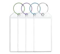 4 Piezas Etiquetas de Equipaje para Cruceros,Portaetiquetas de Equipaje de Crucero,8,5 * 18,5cm,Viene con 4 anillos de etiqueta de color,para Viajes en Barco