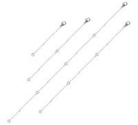 4 piezas Extensor de Collar Plata, 5/10/15/20 cm Extensor de Collar Extensión Extensor de Cadena Necklace Extender para Collares Pulseras Fabricación de Joyas Mujeres Hombres (4 Tamaños)