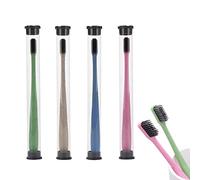4 piezas Extra Soft Toothbrushes 20000 Bristles Toothbrush Micro Nano Cepillo de dientes de viaje Manual Toothbrush para encías frágiles, Portátil Travel Toothbrush (rosa, beige, azul, verde)