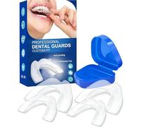 4 Piezas Ferula Descarga Bruxismo, Protector Bucal para Dormir, Férula Bruxismo, Férulas Dental Moldeable, Protector Bucal Bruxismo, Protección Dental, Prevenir el Bruxismo y Roncar (2 Tamaños)