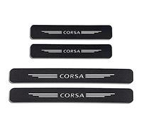 4 Piezas Fibra de Carbon Umbral De La Puerta Protectores para Opel Corsa D B E, Adhesivo De Protección De Umbral Coche, Decoración Estribos Protector Barra Sill Scuff Plate Accesorios
