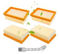 4 Piezas Filtro Aspiradora para Karcher Kit, Filtros para Karcher WD4/WD5/WD6/MV4/MV5/MV6 Filtro de Pliegues Plano, 2.863-005.0 KFI 4410 Karcher Aspiradora Filtro Recambios