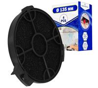 4 Piezas Filtros Carbon Campana Extractora Ø 130 mm Modelos CARBFILT4 con Código Original ART00801 02859394 para B&Q para Cata para Cooke & Lewis para Designair para Elica para MyAppliances - MONTERAL
