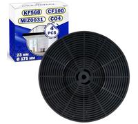 4 Piezas Filtros Carbon Campana Extractora Ø 175 mm 23 mm con Código Original MIZ0031 para Respekta KF568 para Bomann CF100 para Exquisit CO4 para PKM - MONTERAL
