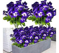 4 piezas flores artificiales imitación Pansy flores de seda creativas para el hogar planta de simulación para boda hogar al aire libre cementerio fiesta decoración tamaño 40 cm (azul)