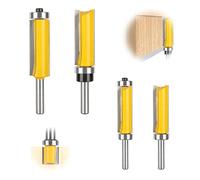 4 piezas Fresas para Madera con Rodamiento, Fresa Copiadora, Herramienta de Corte de Carpintería con Vástago de 8 mm, para Herramientas de Carpintería, Transformación de la Madera