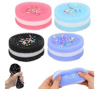 4 Piezas Fufu Squishy Oreo Squeeze Toy, Squishies de Oreo Squishy Taba Squishies Oreo Juguete de Descompresión Ultrasuave Biscuit Stress Relief Toy para Descompresión Niños y Adultos