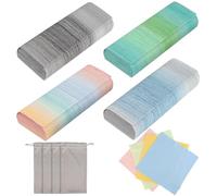 4 Piezas Funda Gafas(con Paño de Limpieza de Gafas y Bolsa Doble con Cordón), 4 Estuches de Color Degradado para Estuche Gafas, Funda Gafas Rigida para Gafas de Miopía, Presbicia y Gafas de Sol