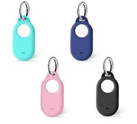 4 Piezas Funda Protectora para Samsung Galaxy Smarttag 2,con Llavero Antirrayas,Carcasa Protectora de Silicona,Accesorios Anticaídas y Antiarañazos para Smarttag2 para Llaves Collar Mascotas
