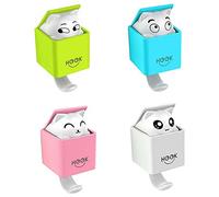 4 Piezas Ganchos Adhesivos de Colores para Pared - Colgador Infantil, Animales de Plástico para Baño, Cocina, Dormitorio - Llaves, Ropa, Paraguas, Bufandas