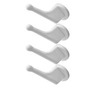 4 Piezas Ganchos Blancos de Plástico para Colgar en Pared, Radiador y Baño | Multiuso para Utensilios y Mascarillas, Adecuado en Hotel o Junto al Lavabo, Acabado Mate