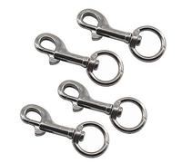 (4 piezas) Ganchos giratorios con ojal de 72 mm, acero inoxidable 316 de grado marino, clip de cadena de gatillo de un solo extremo para correa de perro, llavero, cuerdas de barco y jaulas