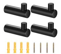 4 Piezas Ganchos Percheros De Pared, Ganchos Toallero Latón, Perchero de pared Montado en la Pared, Perchero Pared de Cocina Colgadores de Puerta Organizador con Tornillos (gancho de latón negro)