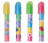4 Piezas Goma de Borrar Retráctil Borrador de Forma de Lápiz 5 color Goma de Borrar Retráctil Borradores de Clic Apilables Borradores de Estilo de Bolígrafo para Papelería Regalos Oficina