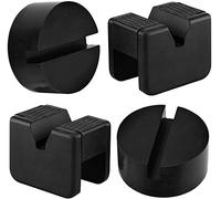 4 Piezas Goma Gato Hidraulico Bloque Universal Protector para Elevador Coche, Universal con Ranura de Goma (Negro)
