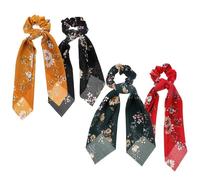 4 Piezas Goma Pelo Lazo Estampado, Tejido, para Señoras | Accesorio Decorativo de Moda, Cómodo para Llevar Muñeca, Acabado Creativo que No se Decolora Fácilmente