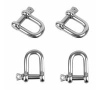 4 Piezas Grillete en Forma de D M8 Grilletes Acero Inoxidable Grillete de Anillo para Uso Marino, Acampar, Deportes, Complementos Senderismo