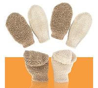 4 Piezas guantes exfoliantes para el cuerpo guantes esponja ducha guantes exfoliantes lino para el cuerpo, para limpiar euerpo, spa, masaje, exfoliación, anti celulitis, obtener piel suave