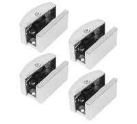 4 Piezas Guía Inferior Ajustable, Antidesgaste | Aleación de Aluminio y Goma, para Cristales de 5 a 14mm, Plata, Uso en Baño y Mantenimiento