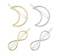4 Piezas Horquillas para el Cabello para Mujer, Horquillas para el Cabello en Forma de 8, Accesorios para el Cabello con Forma de Luna, Horquillas para el Cabello para Peinar