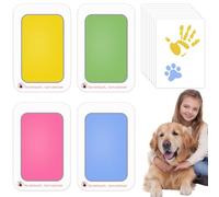 4 Piezas Huella Bebe, 4 colores Cartas de Impresión Impresion Huella, Huellas Perro Recuerdo, Huellas Bebe Recien Nacido, No Tóxicas No Mancha, Kit Huella del Pie, Regalo de Bautizo o Recuerdo