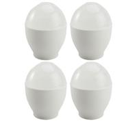 4 Piezas Huevera para Microondas Lekue Huevos PP Blanco | Taza para Cocinar Huevos, Cocedor de Huevos para Horno Microondas, Desayuno Rápido, Conserva Humedad