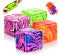 4 Piezas Ice Cube Squishy , Squishy Grande Diseño con Vetas, Nice Cube Lento, Sensory Squeeze Toy with a Super Solid Squish, Juguetes Sensoriales Autismo, Fidget Toys para Niños y Adulto