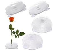 4 Piezas Ikebana Kenzan Ranas de Flores Redondas de Plástico con 3 Ventosas, Soporte para Arreglos Florales Fijo Herramienta Bases de Pin Arreglo Floral Adecuado para Salón de Té, Floristería, Hogar