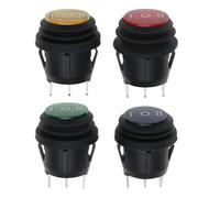4 Piezas Interruptor Basculante 3 Posiciones On/Off Negro a Presión 3 Pines 12V-250V 10A para Coche y Barco Diámetro 20mm