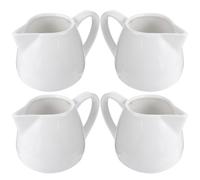 4 Piezas Jarra de Leche de Cerámica con Asa y Boquilla, 50ml | Vertido Preciso y Uso Múltiple, para Salsa de Chocolate y Sirope, Servicio en Hotel y Mesa