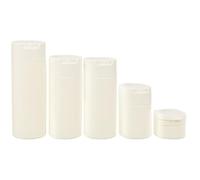 4 Piezas Juego de Botellas de Viaje para Champú y Loción, 4 | Pe y Pp, Blanco, Reutilizable y Recargable, para Viaje y Exterior, 15ml 50ml 80ml 100ml