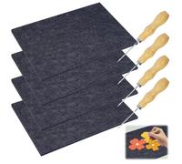 4 Piezas Juego de Punzones de Bricolaje para Niños, Juego de Punzones de 20 X 15 Cm, Juego de Punzones para Niños 9mm, Juego de Agujas para Niños Con 4 Agujas de Punzonado para Niños y Adultos