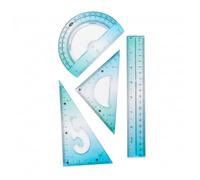 4 Piezas Juego de reglas,conjunto de regla set reglas escolares de geometría para el maestro estudiante de la escuela (Azul Degradado)