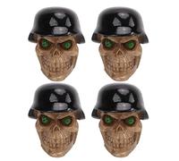 4 Piezas/juego de Tapas de Válvula de Neumático, KIMISS Tipo Calavera Tapas de Vástago de Válvula de Neumático con Anillo de Goma Universal para Coches, Bicicletas, SUV, Camiones,(negro)