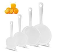 4 Piezas Juego Filtros Plástico con colador, 8/10/14/18 cm Estable y duradero Filtro Malla Fina, Filtro Ergonómico,Coladores Doble Oído con Orificio,para Leche,Soja y yogur