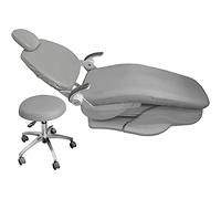 4 Piezas/Juego Funda Protectora Impermeable Elástica PU Cuero - Fundas Para Sillas Dentales - Funda Sillón Dental - Dental Cubierta Asiento Silla Reposacabezas Respaldo Protector Equipo Denti(Color:F)