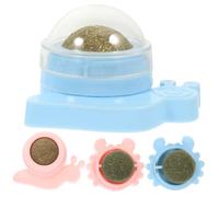 4 Piezas Juguete Interactivo para Bola de Hierba Gatera Giratoria | Forma de Cangrejo y Caracol, Plástico, se Adhiere Pared, Ayuda a Limpiar Dientes