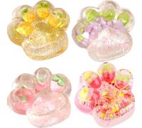 4 Piezas Juguete para Apretar Pata de Gato, Taba Cat Squishy Squeeze Toys, Juguete Squishy Squeeze Pata de Gato, Cat Paw Juguete Antiestrés (A)