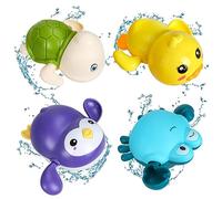 4 Piezas Juguetes Baño Bebe, Juguetes de Baño para Bebé, Juguetes de Baño Natación Flotantes, Juguete Bañera Agua Tortuga Pato Pingüino Cangrejo, Juguetes Piscina para Bebe Niños Niñas de 0-6 Año