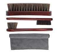 4 Piezas Kit Limpieza Zapatos Cuero, Cepillo Crin de Caballo Natural Set | Cuidado Zapatos para Limpiar, Pulir y Mantener Zapatos y Botas de Cuero, Uso Diario Casa, con Tela Microfibra Calzado